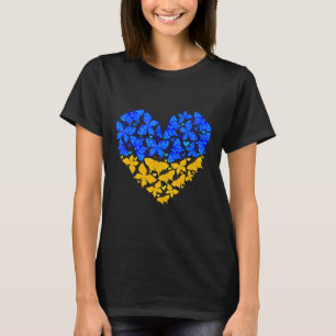 Ukraine-Flagge Schmetterling Herz Vintage Ukrainis T-Shirt