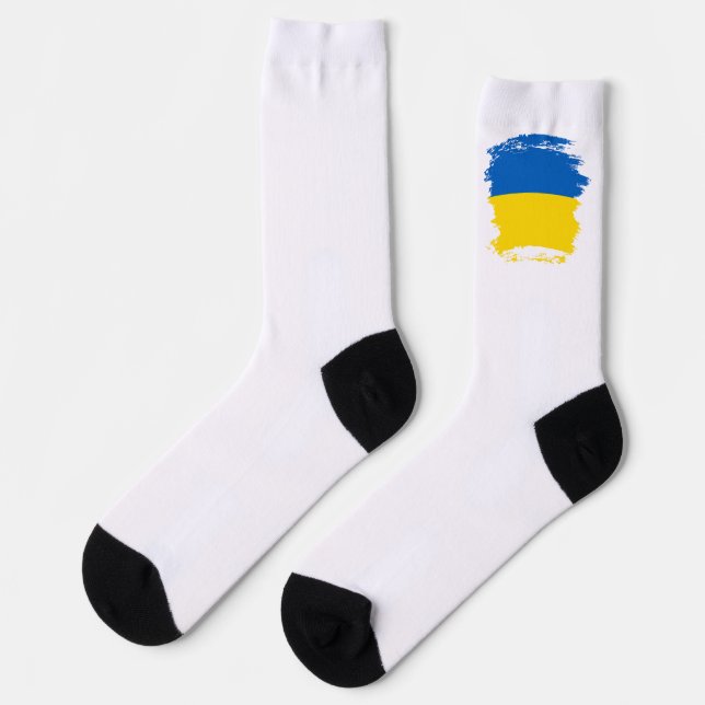 Ukraine-Flagge Socken (Linkes Detail)