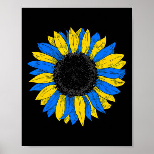Ukraine-Flagge Sonnenblume Ukrainische Flagge Vint Poster