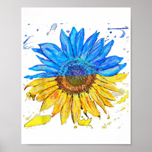 Ukraine-Flagge Sonnenblume Vintage-Shirt Ukrainisc Poster