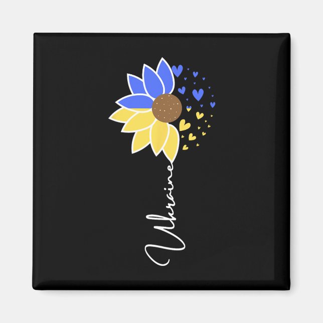 Ukraine-Flagge Sonnenblumen Herzen  Magnet (Vorne)