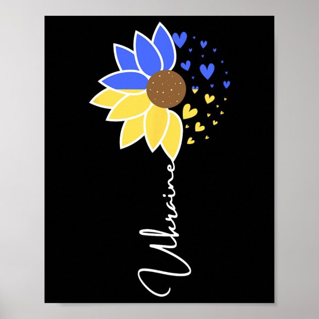 Ukraine-Flagge Sonnenblumen-Herzen  Poster (Vorne)