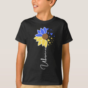 Ukraine-Flagge Sonnenblumen Herzen T-Shirt