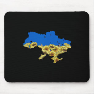 Ukraine-Flagge Sonnenblumen-T-Shirt Floral Vintage Mousepad