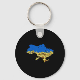 Ukraine-Flagge Sonnenblumen-T-Shirt Floral Vintage Schlüsselanhänger
