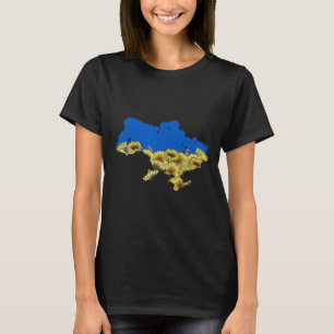Ukraine-Flagge Sonnenblumen-T-Shirt Floral Vintage T-Shirt