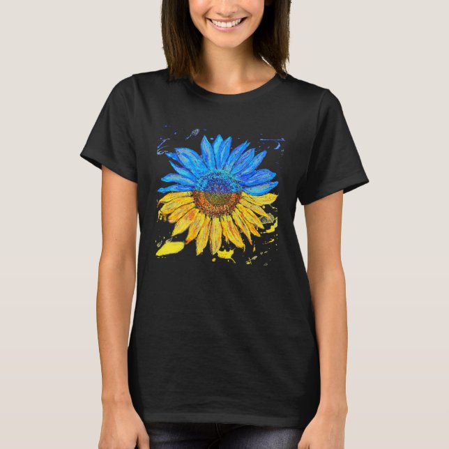 Ukraine Flagge Sonnenblumen Vintages Shirt Ukraini (Vorderseite)