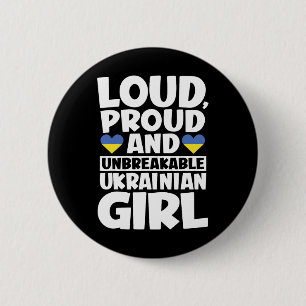 Ukraine-Flagge Stolze Ukrainer Männer und Frauen  Button