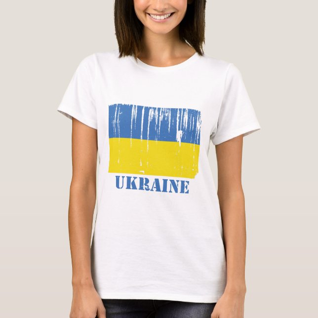 Ukraine-Flagge T-Shirt (Vorderseite)