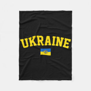 Ukraine-Flagge Trident-Symbol Ukrainischer Patriot Fleecedecke