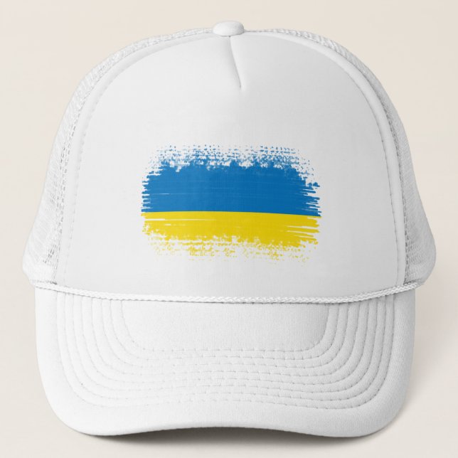 Ukraine-Flagge Truckerkappe (Vorderseite)