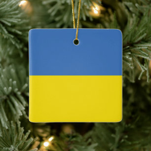 Ukraine-Flagge, Ukrainisch Slava Ukraini Слава Укр Keramikornament
