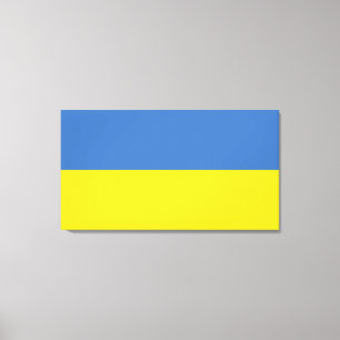 Ukraine-Flagge, Ukrainisch Slawa Ukrajini Слава Ук Leinwanddruck