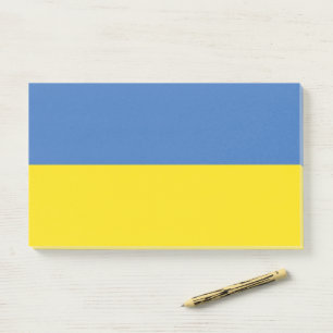 Ukraine-Flagge, Ukrainisch Slawa Ukrajini Слава Ук Post-it Klebezettel
