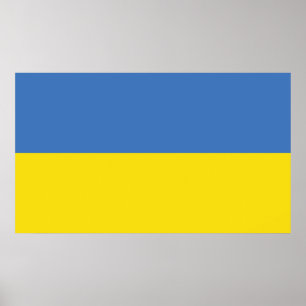 Ukraine-Flagge, Ukrainisch Slawa Ukrajini Слава Ук Poster