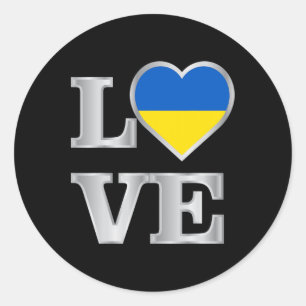 Ukraine-Flagge Ukrainisch Ukraine Stolz Herz 2 Runder Aufkleber