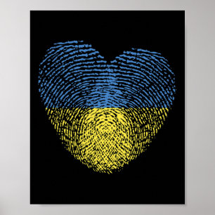 Ukraine-Flagge Ukrainisches Herz DNA Poster