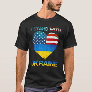 Ukraine Flagge Ukrainisches Herz Vintag ich Stand  T-Shirt