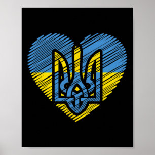 Ukraine-Flagge Ukrajina Ukrainischer Frieden Herz Poster
