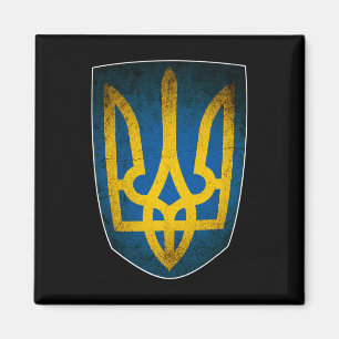 Ukraine-Flagge und Trident Ukrainisch 1 Magnet