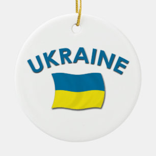 Ukraine-Flagge - Verzierung Keramikornament