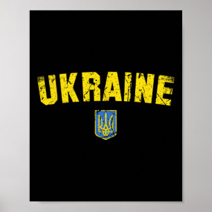 Ukraine-Flagge Vintage Männer Frauen Kinder Ukrain Poster