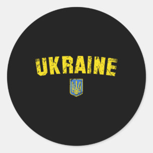 Ukraine-Flagge Vintage Männer Frauen Kinder Ukrain Runder Aufkleber