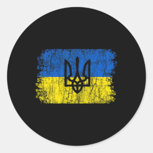 Ukraine-Flagge Vintage Männer Frauen Kinder Ukrain Runder Aufkleber