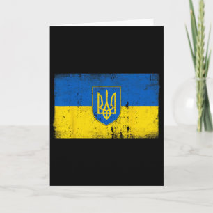 Ukraine-Flagge Vintage Ukrainisches Militär-Emblem Karte