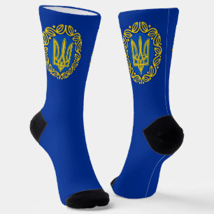 Ukraine, Flagge, Wappen, Tryzub Ukrainische Republ Socken