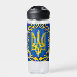 Ukraine, Flagge, Wappen, ukrainische Tryzub Trinkflasche