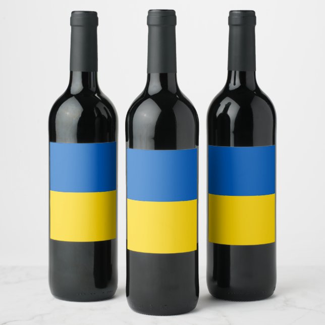 Ukraine-Flagge Weinetikett (Flaschen)
