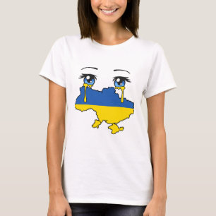 Ukraine-Flagge weint Tränen für die Ukraine 1 T-Shirt