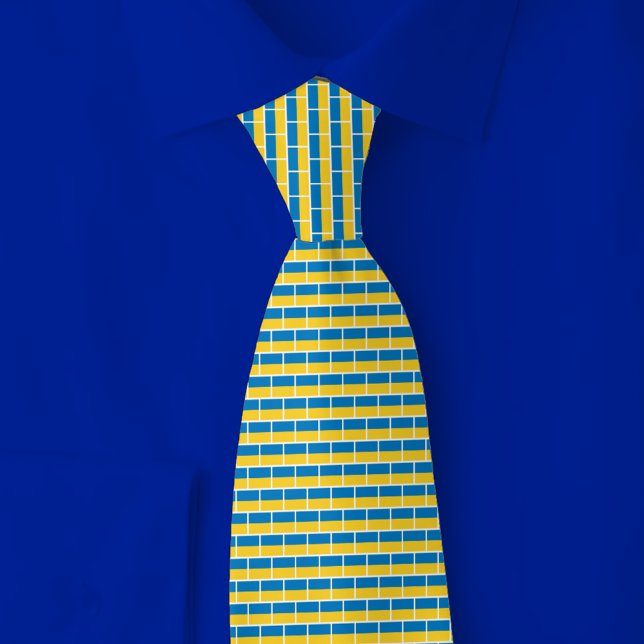 Ukraine-Flagge-Ziegelmuster Krawatte (Von Creator hochgeladen)