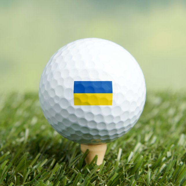 Ukraine Flaggen Blau und Gelb Golfball (Insitu T-Shirt)