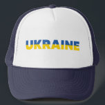 Ukraine Flaggen Farben Gelb Blau Moderne einfach Truckerkappe<br><div class="desc">Design ist blau und gelb,  Unterstützung Ukraine.</div>