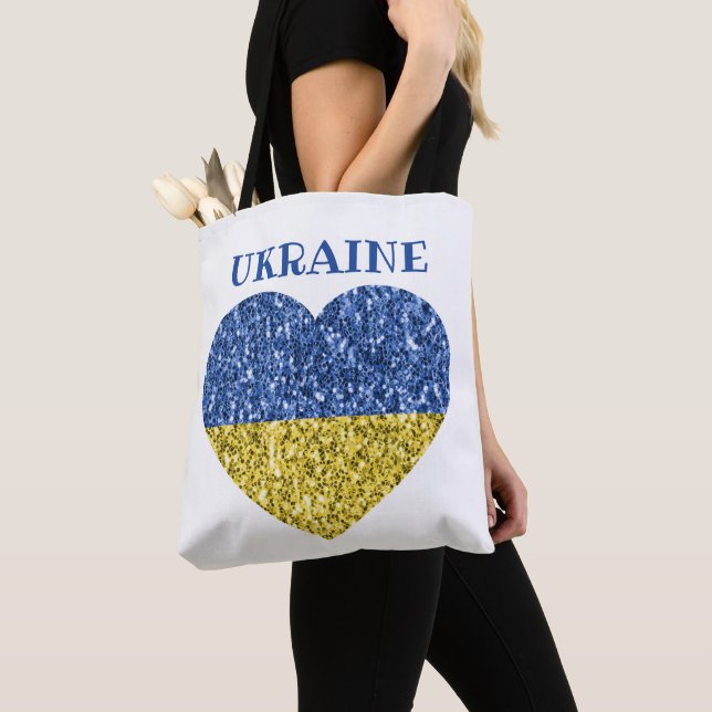 Ukraine Flaggen Glitzer Imitate Glitzern Herzstück (Von Nahem)