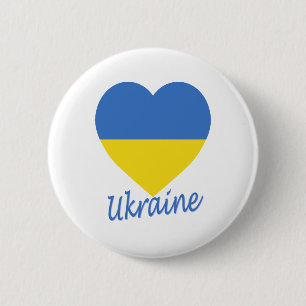 Ukraine-Flaggen-Herz Button