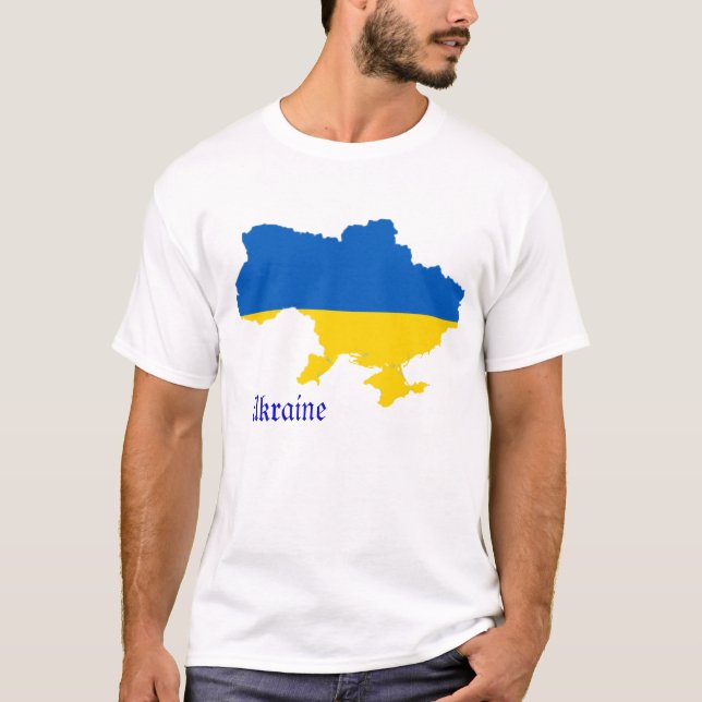 Ukraine-Flaggen-Karte T-Shirt (Vorderseite)