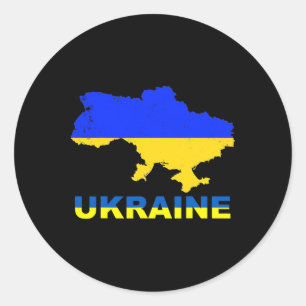 Ukraine-Flaggen-Shirt Ukrainer Geschenk Ukrainisch Runder Aufkleber