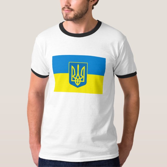 Ukraine-Flaggen-T - Shirt (Vorderseite)