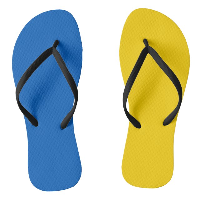 Ukraine Flaggenblau Gelb Ukrainisch Flip Flops (Fußbett)