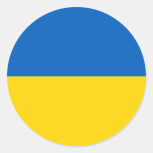 Ukraine Flaggenblau Gelb ukrainische Solidarität Runder Aufkleber