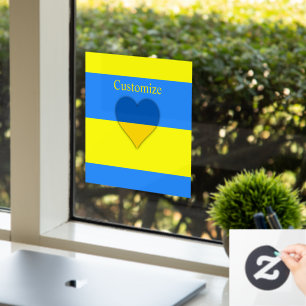 Ukraine Flaggenblau-Gelber Thunder_Cove Fensteraufkleber