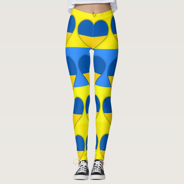 Ukraine Flaggenblau-Gelber Thunder_Cove  Leggings (Vorderseite)