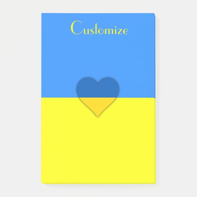 Ukraine Flaggenblau-Gelber Thunder_Cove Post-it Klebezettel (Vorderseite)