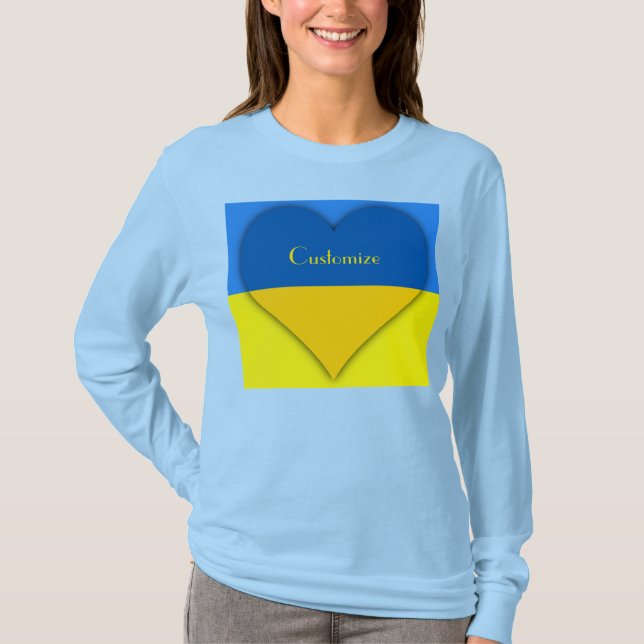 Ukraine Flaggenblau-Gelber Thunder_Cove T-Shirt (Vorderseite)