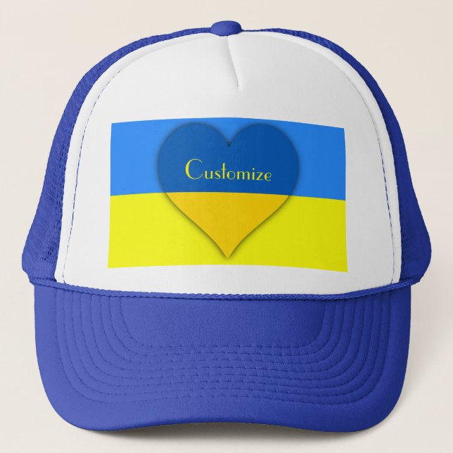 Ukraine Flaggenblau-Gelber Thunder_Cove Truckerkappe (Vorderseite)