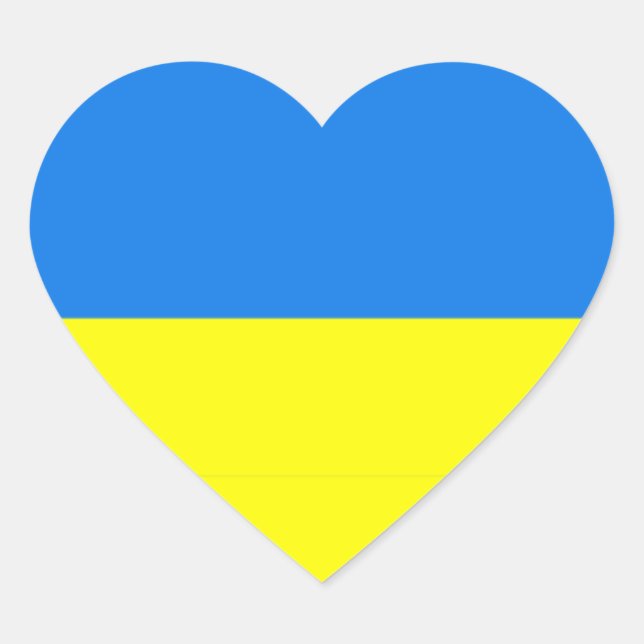 Ukraine - Flaggenfarben Herz-Aufkleber (Vorderseite)