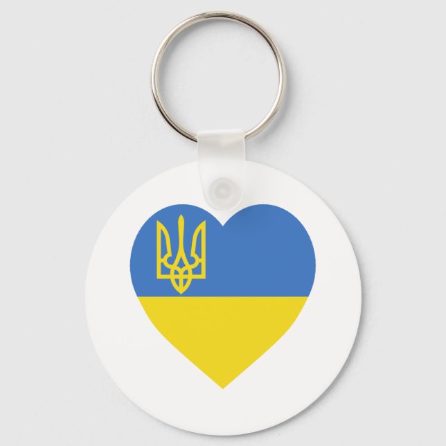 Ukraine-Flaggenherz Schlüsselanhänger (Vorderseite)